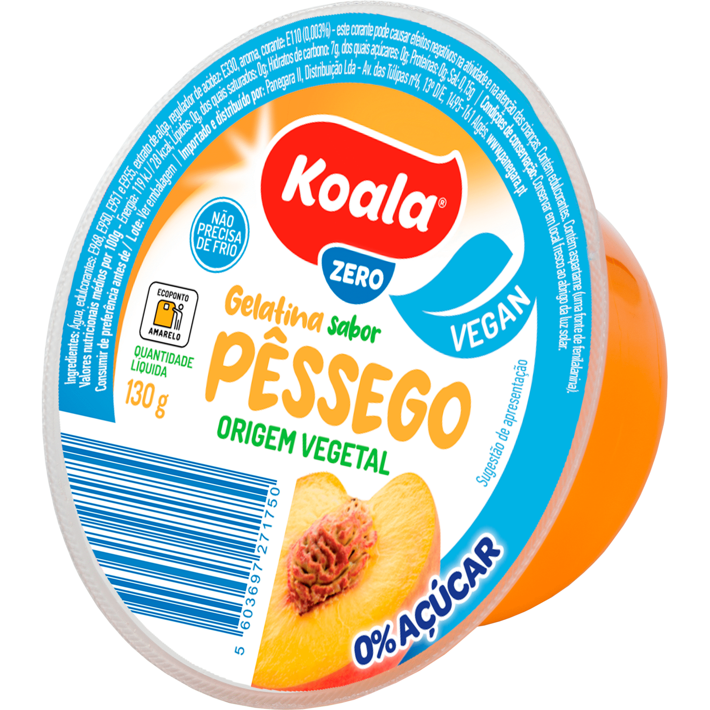 Gelatina Pronta Vegetal Pêssego
