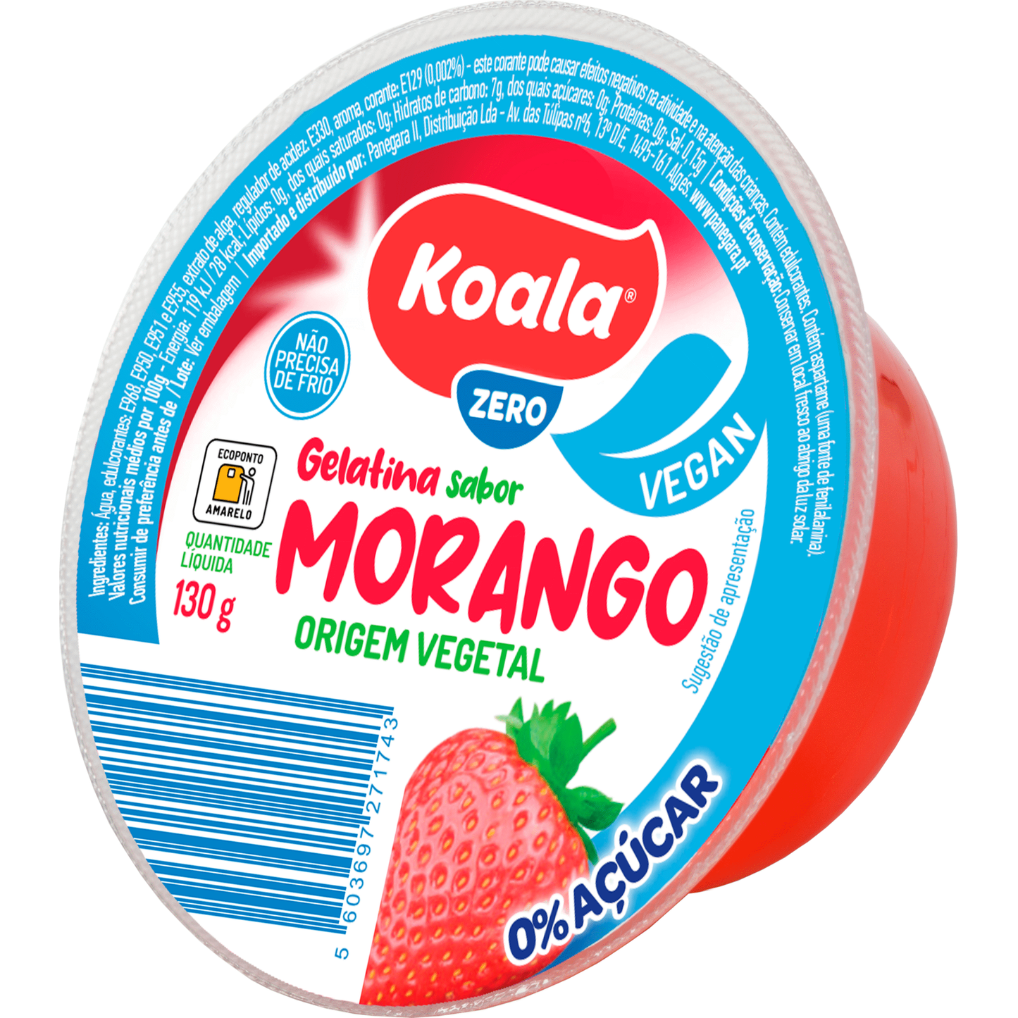 Gelatina Pronta Vegetal Morango