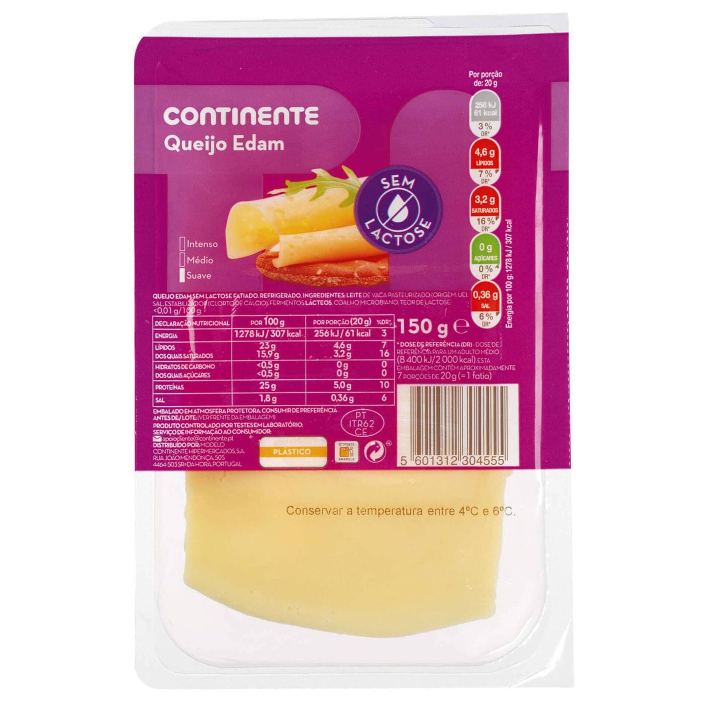 Queijo Edam sem Lactose Fatiado