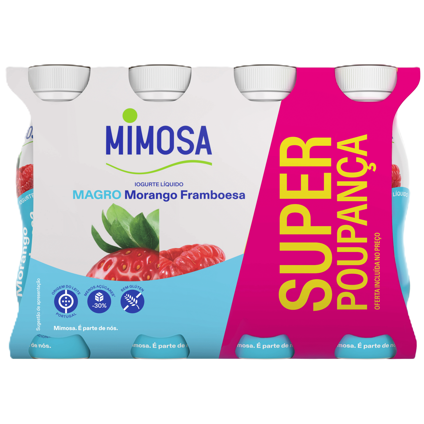Iogurte Líquido Magro Morango e Framboesa
