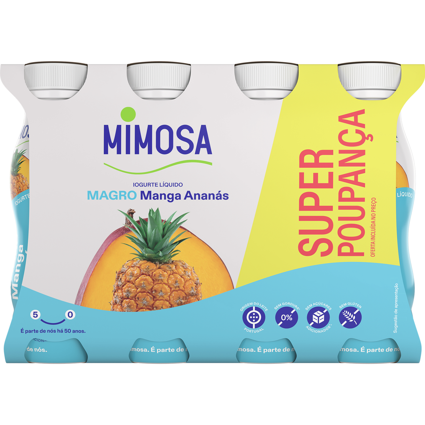 Iogurte Líquido Magro Manga e Ananás