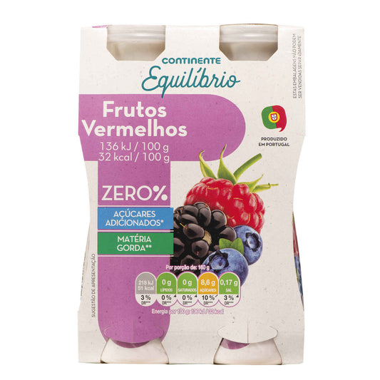 Iogurte Líquido Magro Frutos Vermelhos