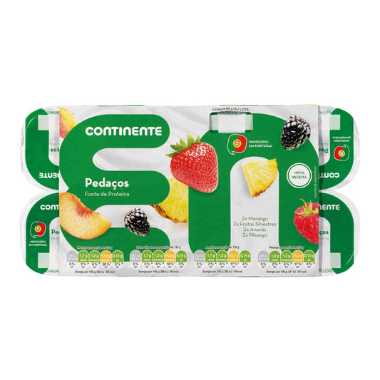 Iogurte Pedaços Morango, Frutos Silvestres, Ananás e Pêssego