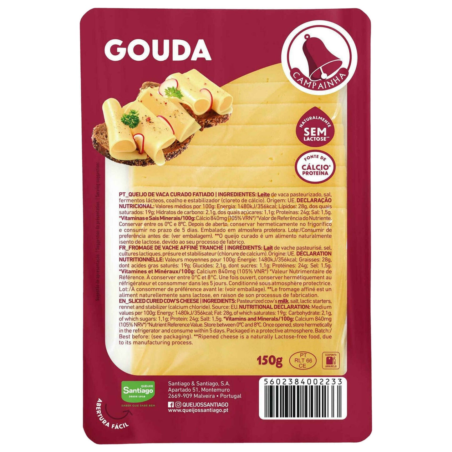 Queijo Gouda Fatiado