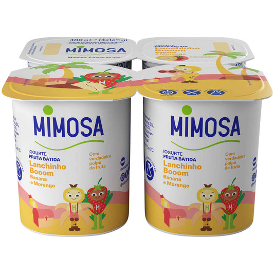 Iogurte Polpa Morango e Banana Infantil Lanchinho Booom