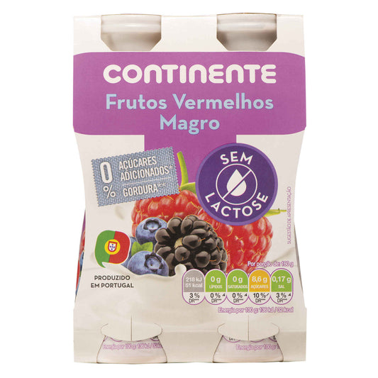 Iogurte Líquido Magro Frutos Vermelhos sem Lactose