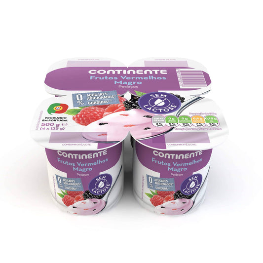 Iogurte Pedaços Magro Frutos Vermelhos sem Lactose