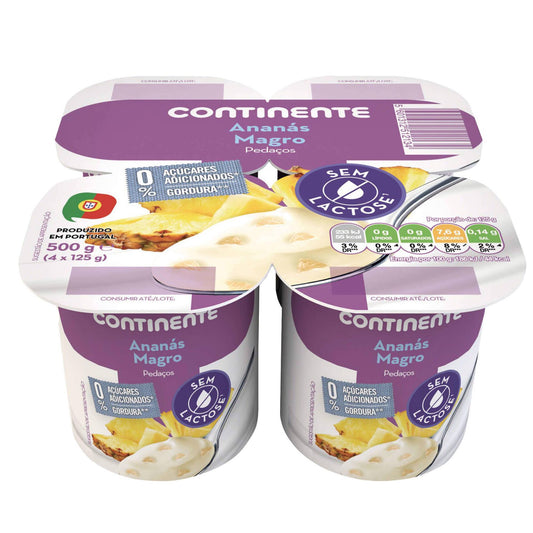 Iogurte Pedaços Magro Ananás sem Lactose