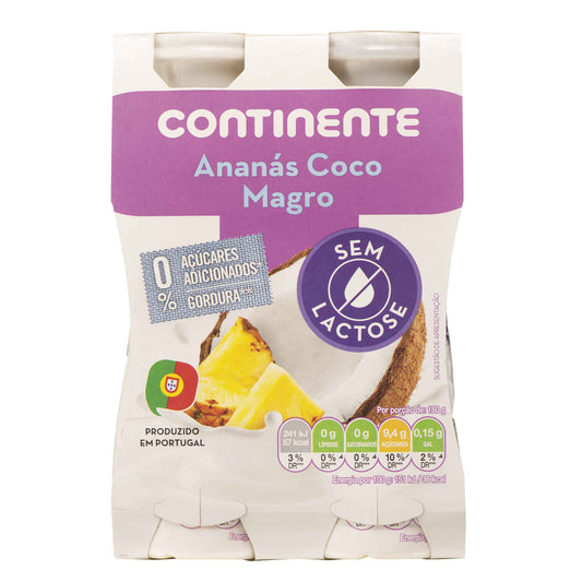 Iogurte Líquido Ananás e Coco sem Lactose