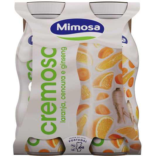 Iogurte Líquido Cremoso Laranja, Cenoura e Ginseng