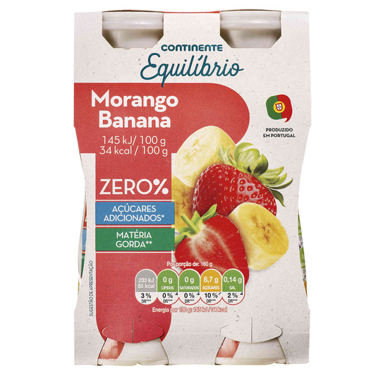 Iogurte Líquido Magro Morango e Banana