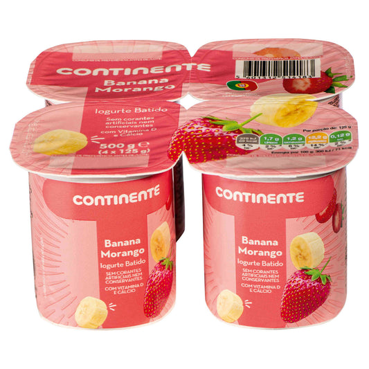 Iogurte Batido Banana e Morango