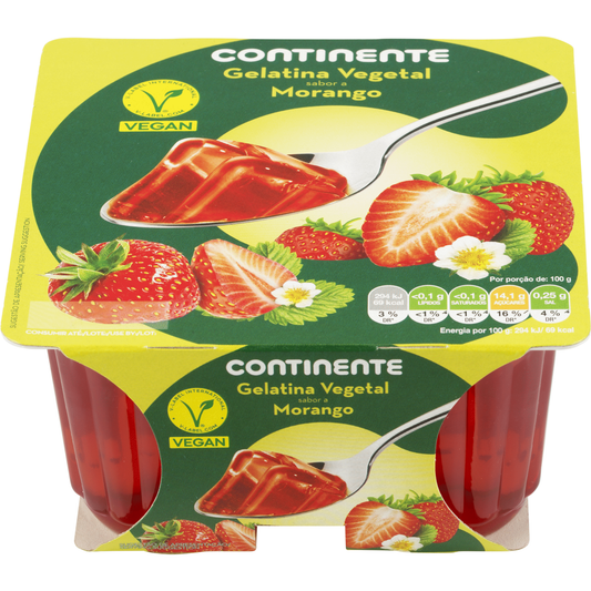 Gelatina Vegetal Pronta Morango