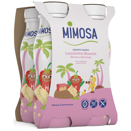 Iogurte Líquido Morango e Banana Infantil Lanchinho Booom