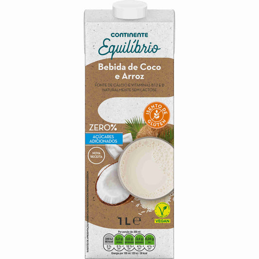 Bebida Vegetal de Arroz e Coco sem Açúcar